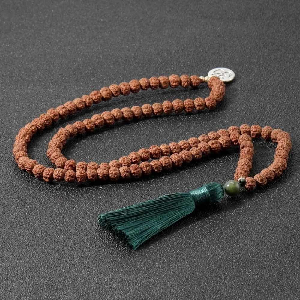 Genuine Rudraksha seed meditation mala necklace - Picture 1 of 4